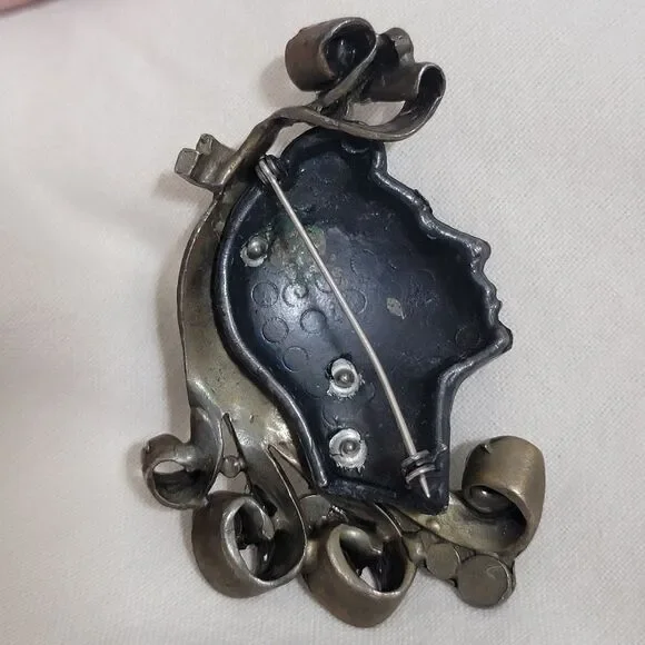 Unsigned‎ 1941 Black Starr & Gorham Glamour Head Showgirl Pin Brooch RARE READ